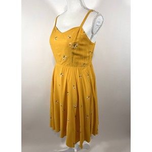 Old Navy Cami Yellow Floral Spaghetti Strap Dress Women's size Medium